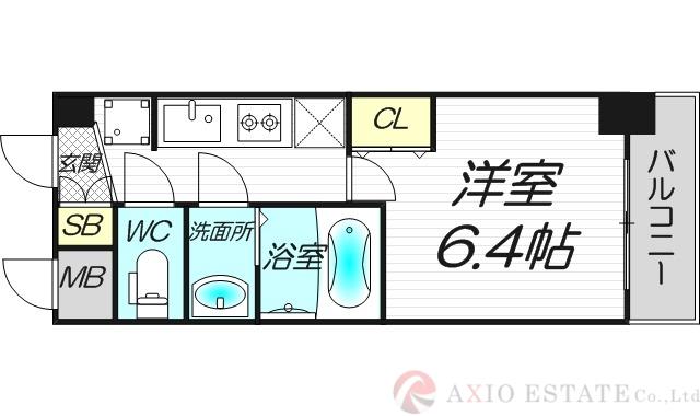 プレサンス新大阪イオリア(1K/7階)の間取り写真
