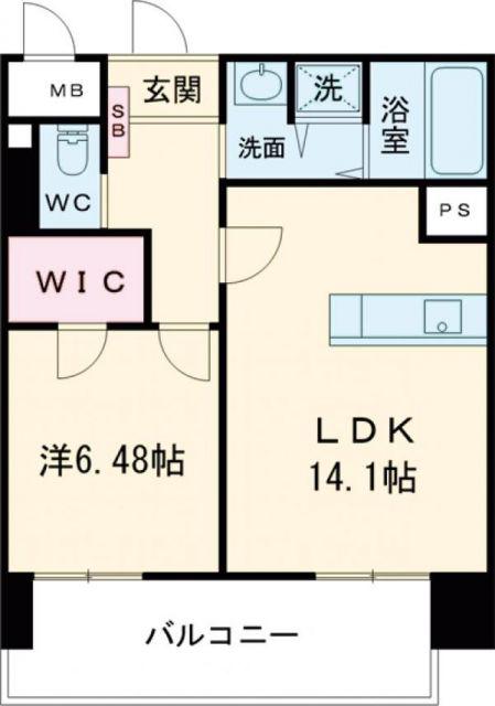 VENUSTA藤井寺(1LDK/8階)の間取り写真
