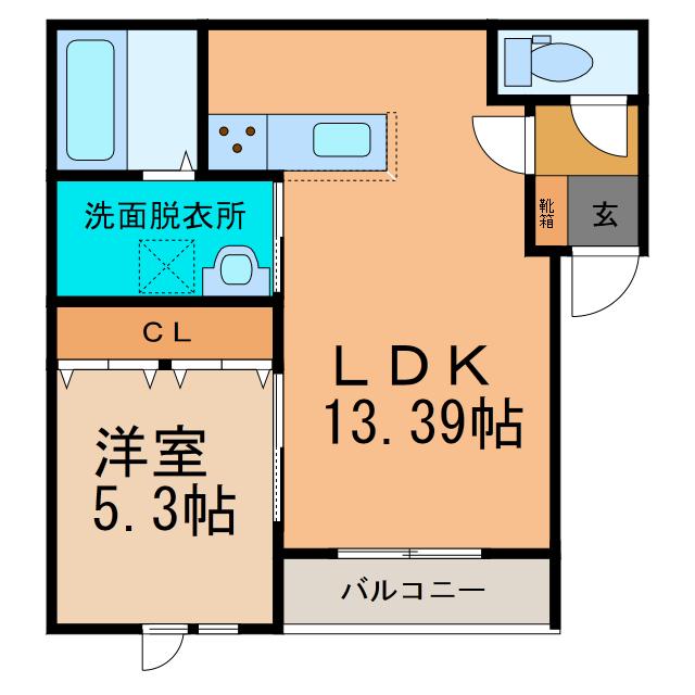 LAULEA18条(1LDK/2階)の間取り写真