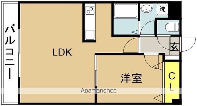 カーサ高千穂通(1LDK/2階)の間取り写真