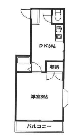 シャルマン大和田PARTⅠ(1DK/5階)の間取り写真
