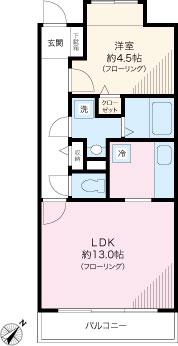 COMFORT(1LDK/2階)の間取り写真