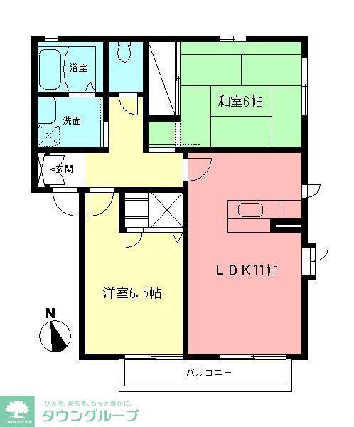 メゾン緑水・E(2LDK/2階)の間取り写真