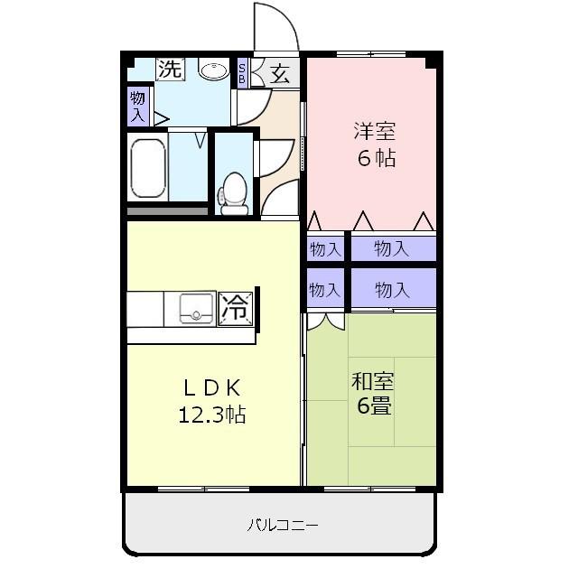 クウェラヴェルグ(2LDK/2階)の間取り写真