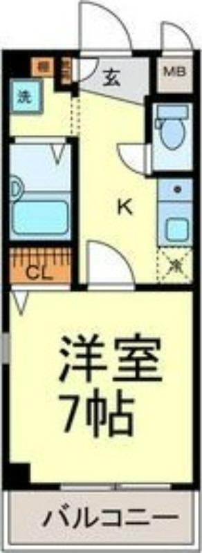 ポーロニア柳原(1K/2階)の間取り写真