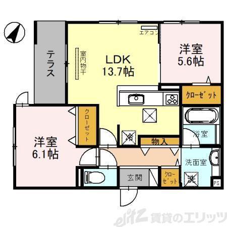SERENA(2LDK/1階)の間取り写真