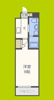 URBAN FLATS中之島(1K/2階)の間取り写真