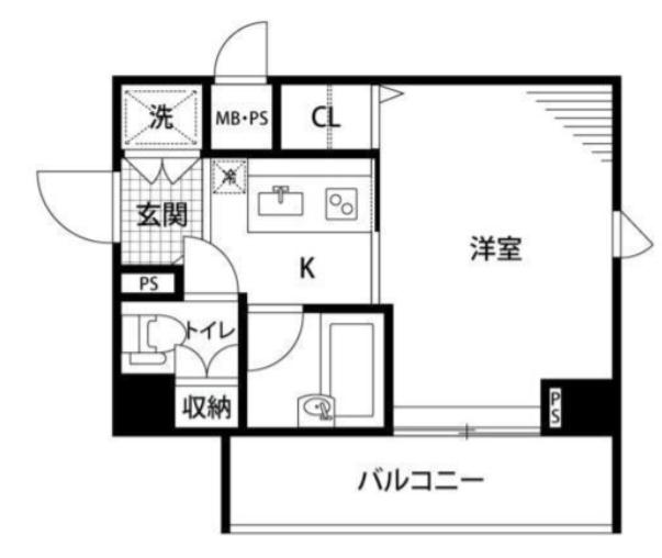 ルーブル目黒(1K/3階)の間取り写真