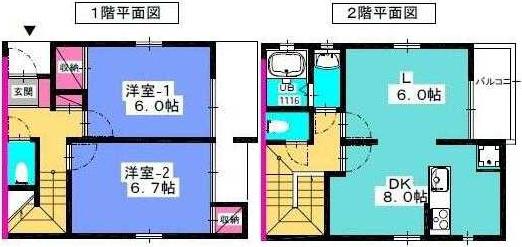シオン成城III(2LDK/1階)の間取り写真