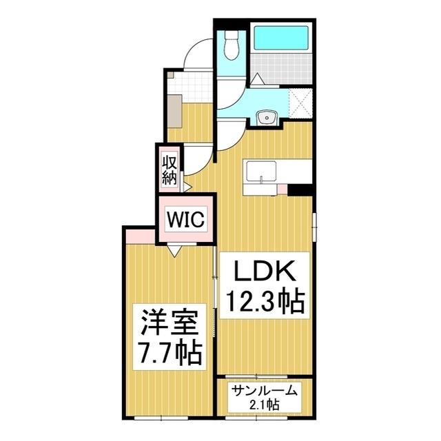 LOTTIE伊那II(1LDK/1階)の間取り写真