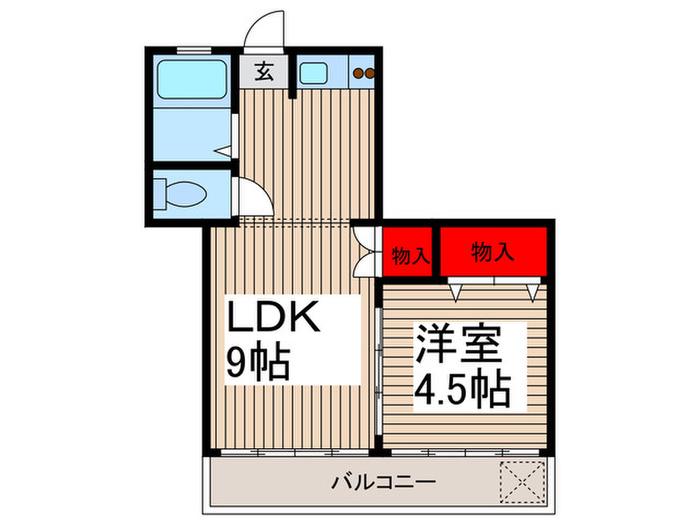 第2みなと荘(1LDK/2階)の間取り写真
