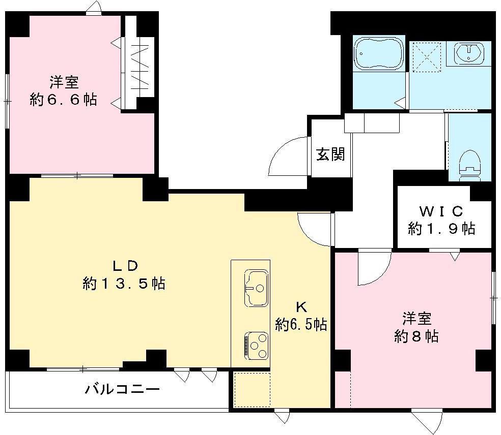 フラッツ平河町 TOKYO ZERO EMISSION HOUSE(2LDK/3階)の間取り写真