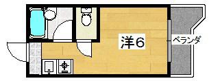 ルートマンション走谷(1K/4階)の間取り写真