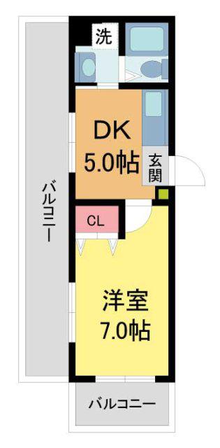 コートハウス神田(1DK/1階)の間取り写真