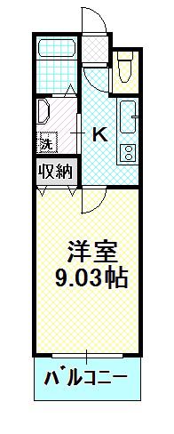 プリエりんくうB棟(1K/2階)の間取り写真