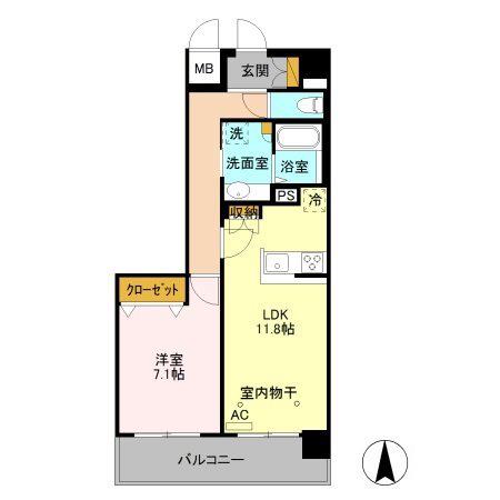 VILLA DEST OHTE A(1LDK/1階)の間取り写真