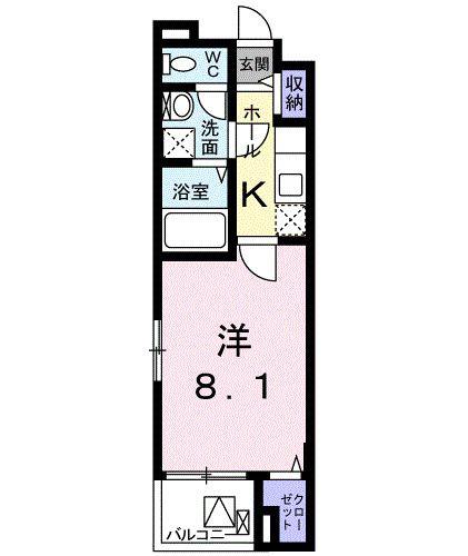 グランコート(1K/4階)の間取り写真