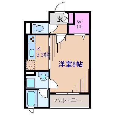シャルマン(1K/2階)の間取り写真