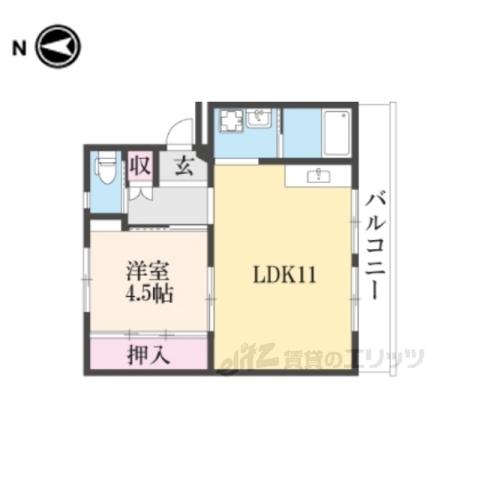 ビレッジハウス大淀(1LDK/2階)の間取り写真
