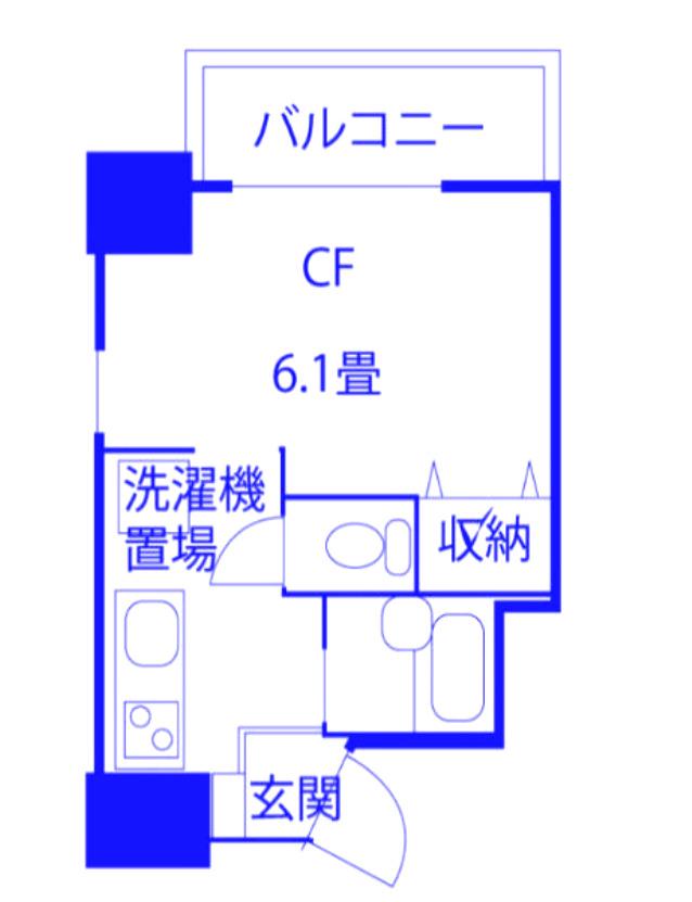ドミール浦和(1K/2階)の間取り写真