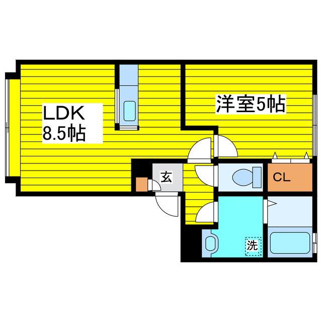 コスモス(1LDK/3階)の間取り写真