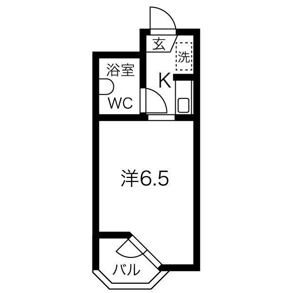 ベルシティ台原(1K/4階)の間取り写真