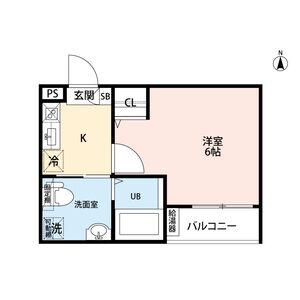 CRASTINE名楽町クラスティーネメイラク(1K/2階)の間取り写真