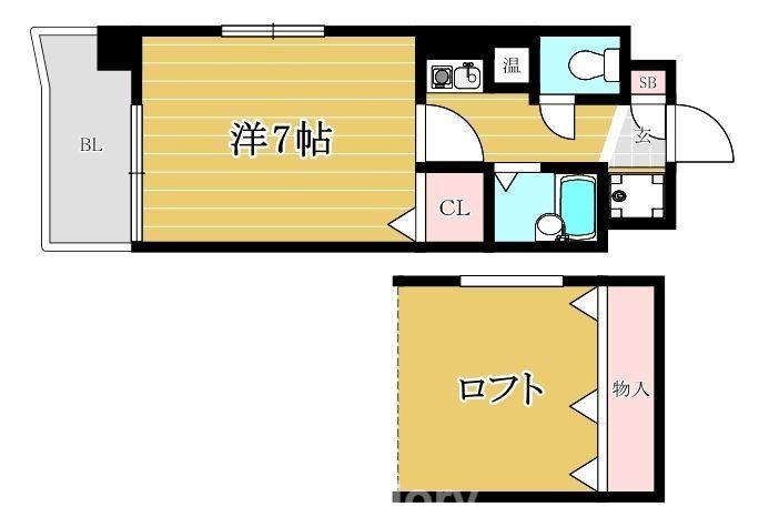 ライオンズマンション大博通(1K/11階)の間取り写真
