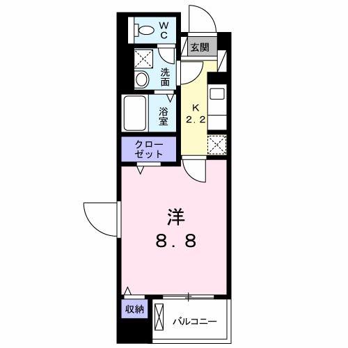 グランコート国府(1K/3階)の間取り写真