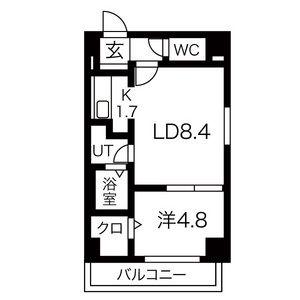 HILLS SAPPORO ヒルズサッポロ(1LDK/9階)の間取り写真