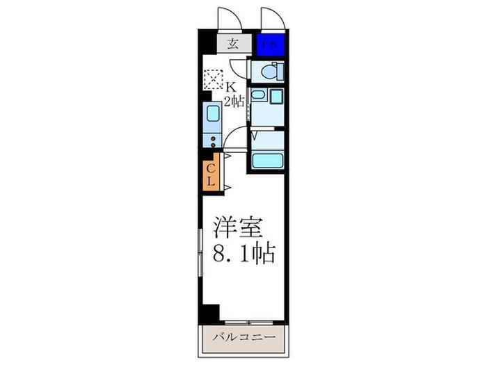 コンフォート9(1K/3階)の間取り写真