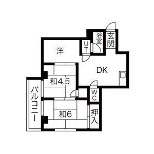 コスモスビル(3DK/4階)の間取り写真