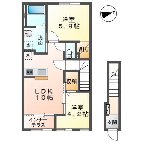 サンローズガーデン(2LDK/2階)の間取り写真