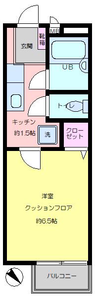タウンコート ヒロ(1K/1階)の間取り写真