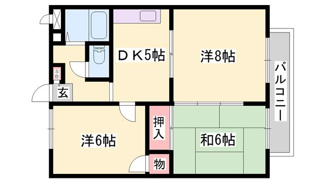 サンワード・別府(3DK/3階)の間取り写真
