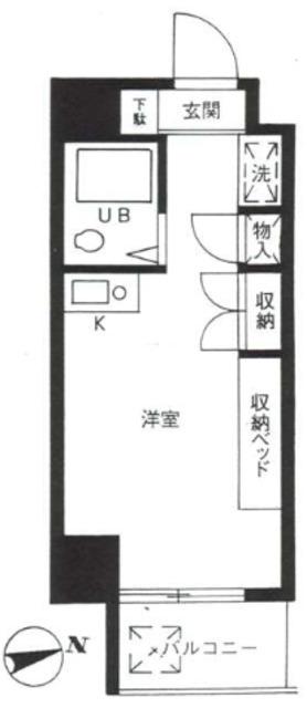 江古田ホワイトハイツ(ワンルーム/8階)の間取り写真