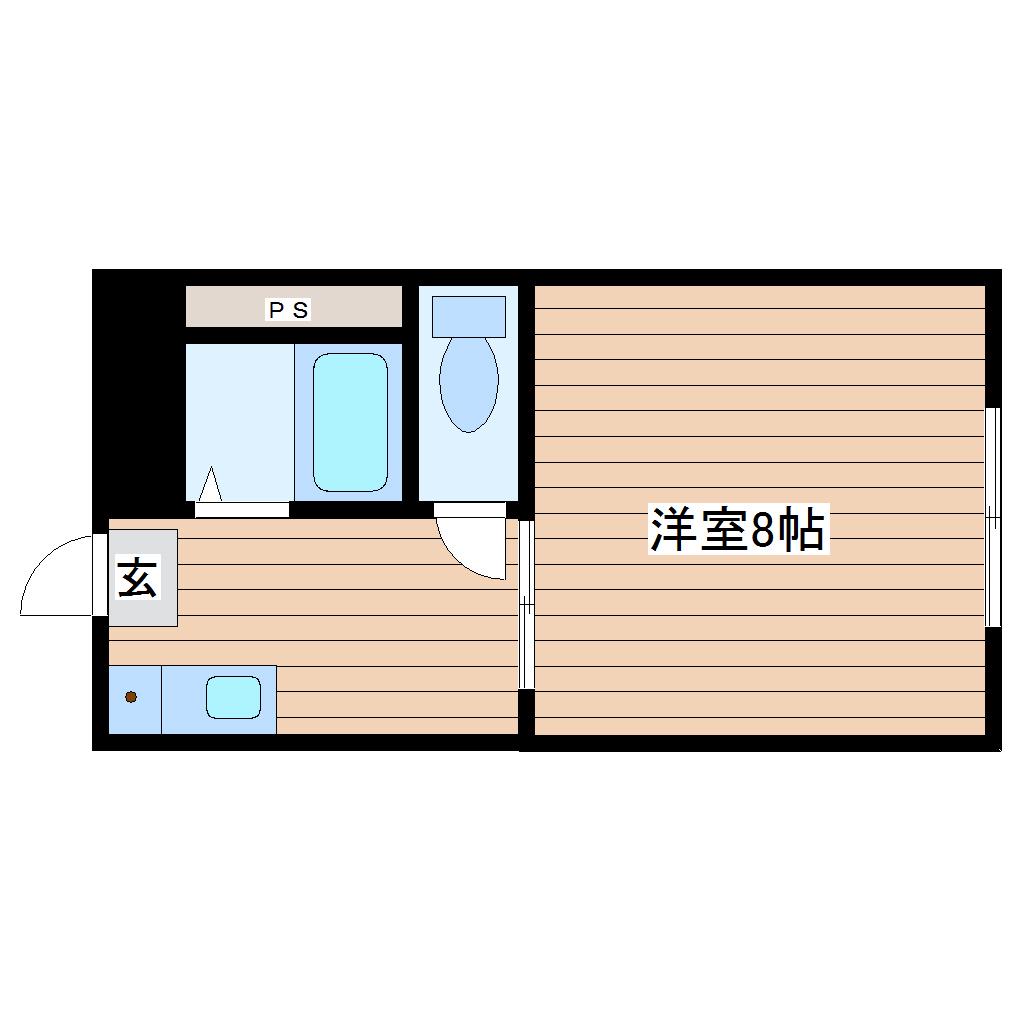 ステーシア宮城野通(1K/2階)の間取り写真