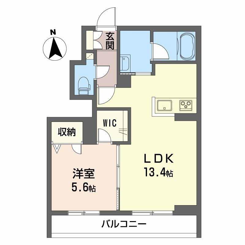 スマイリング桜田B(1LDK/1階)の間取り写真