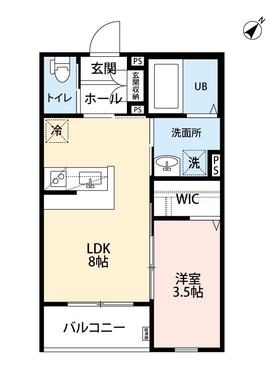 ROBOT HOME 大橋(1LDK/1階)の間取り写真