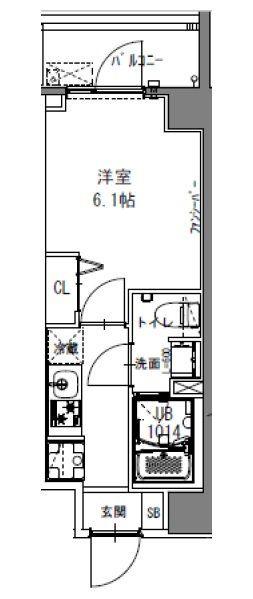 S-RESIDENCE行徳AILE(1K/4階)の間取り写真