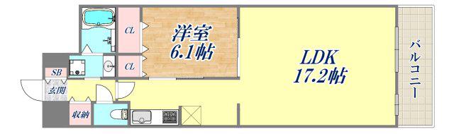 BANKSIA(1LDK/2階)の間取り写真