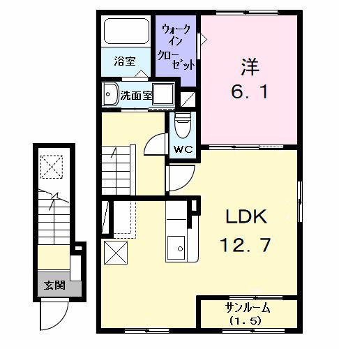 グラン・アロー名駅(1LDK/2階)の間取り写真