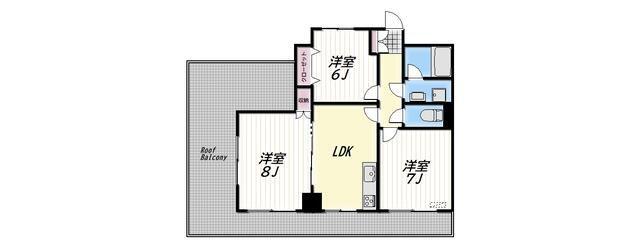 BEIT SHALOM(3LDK/8階)の間取り写真