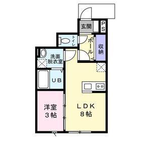 PAMS(1LDK/1階)の間取り写真