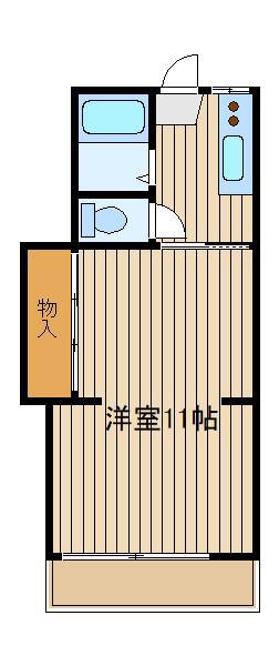 ハイムフジ(1K/1階)の間取り写真