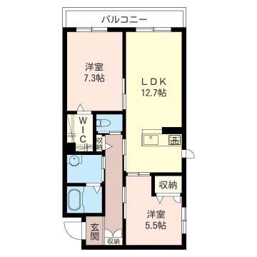 ディアコート並木元町(2LDK/1階)の間取り写真