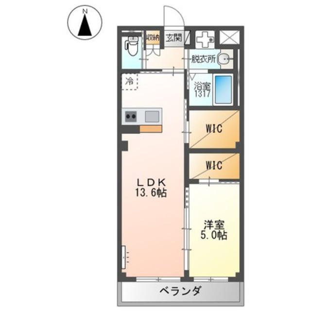 PARTIRE(1LDK/1階)の間取り写真