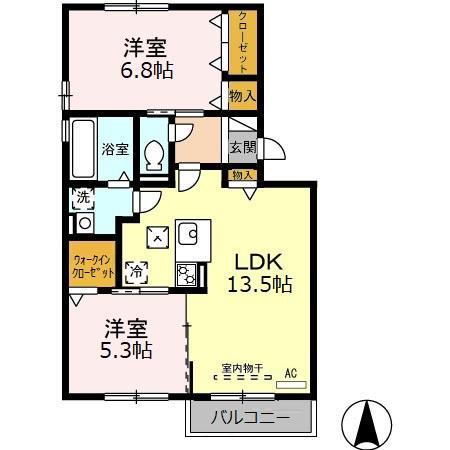 サンライズガーデン(2LDK/1階)の間取り写真