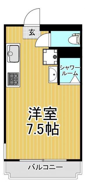 アイランド上之園(ワンルーム/3階)の間取り写真