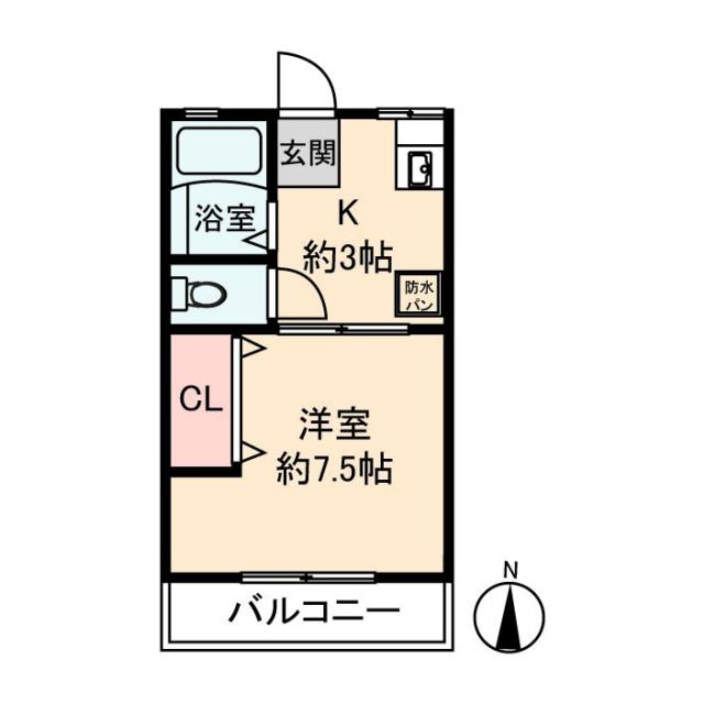 ベルアージュ(1K/2階)の間取り写真